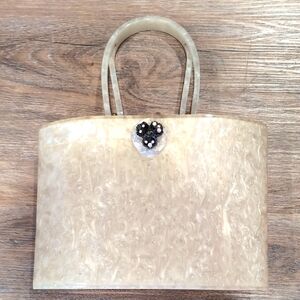 Wilardy Vintage 1950's  Pearlized Lucite Purse Satchel Handbag